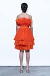 Shop_SHRIYA SOM_Orange Bandeau Ruffle Dress  _at_Aza_Fashions