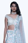 Buy_SHRIYA SOM_Silver One Shoulder Sequin Embellished Blouse _at_Aza_Fashions