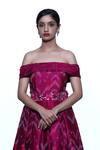 Buy Shriya Som Pink Silk One Shoulder Ikat Print Gown Online at Aza Fashions Buy_Shriya Som_Pink Silk One Shoulder Ikat Print Gown _Online_at_Aza_Fashions