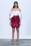 Buy_SHRIYA SOM_White Taffeta One Shoulder Off Top  _Online_at_Aza_Fashions