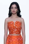 Buy_SHRIYA SOM_Orange Bandeau Embroidered Crop Top  _at_Aza_Fashions