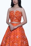 Buy_SHRIYA SOM_Orange Bandeau Embroidered Crop Top  _Online_at_Aza_Fashions