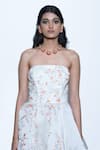 SHRIYA SOM_White Bandeau Floral Embroidered Dress  _Online_at_Aza_Fashions