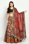Buy_Moledro_Multi Color Chanderi Silk, Dupion, Kota Dupatta Zahara Printed Lehenga Set _at_Aza_Fashions