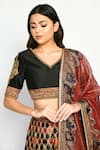 Moledro_Multi Color Chanderi Silk, Dupion, Kota Dupatta Zahara Printed Lehenga Set _at_Aza_Fashions