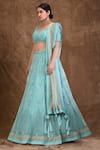Buy_Aariyana Couture_Blue Tafetta And Malmal Sweetheart Neck Embroidered Lehenga Set _Online_at_Aza_Fashions