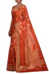 Shop_Nazaakat by Samara Singh_Orange Banarasi Tussar Silk Pure Saree_at_Aza_Fashions