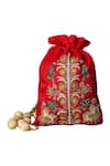 ClutcH'D_Red Embroidery Silk Potli Bag _Online_at_Aza_Fashions