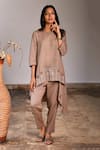 Buy_Linen Bloom_Beige Pure Linen Pencil Pants _at_Aza_Fashions