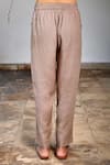 Buy_Linen Bloom_Beige Pure Linen Pencil Pants _Online_at_Aza_Fashions