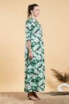 Divi By Sonal Khandelwal_Green Cotton Collared Wild Apple Print Long Shirt And Pant Set _Online_at_Aza_Fashions