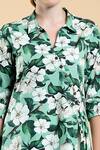 Shop_Divi By Sonal Khandelwal_Green Cotton Collared Wild Apple Print Long Shirt And Pant Set _Online_at_Aza_Fashions