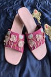 Shop_Dhwni Singhvi_Pink Embellished Sundarmahal Block Heels _at_Aza_Fashions