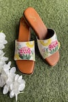 Shop_Dhwni Singhvi_Multi Color Embellished Tropical Block Heels _at_Aza_Fashions