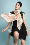 Shop_Dusala_White Silk Printed Scarf_Online_at_Aza_Fashions