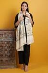 Buy_Dusala_White Pashmina Handwoven Shawl_at_Aza_Fashions