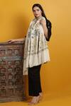 Dusala_White Pashmina Handwoven Shawl_Online_at_Aza_Fashions