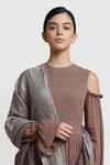 Shop_DUSALA_Grey Handwoven Reversible Pashmina Shawl_at_Aza_Fashions