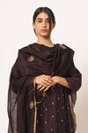 Buy_Dot_Purple Chanderi Embroidered Dupatta _at_Aza_Fashions