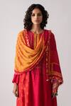 ASEEM KAPOOR_Yellow Natural Crepe Silk Kinara Printed Tassel Dupatta  _Online_at_Aza_Fashions