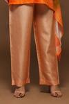 Buy_Clos_Orange Dupion Silk Floral Print Round Asymmetric Kurta And Pant Set _Online_at_Aza_Fashions