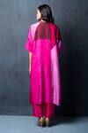 Shop_Clos_Pink Dupion Silk Abstract Round Print Tunic And Pant Set _at_Aza_Fashions