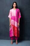 Buy Clos Pink Dupion Silk Abstract Round Print Tunic And Pant Set at Aza Fashions Buy_Clos_Pink Dupion Silk Abstract Round Print Tunic And Pant Set _at_Aza_Fashions