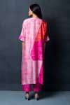 Shop Clos Pink Dupion Silk Abstract Round Print Tunic And Pant Set at Aza Fashions Shop_Clos_Pink Dupion Silk Abstract Round Print Tunic And Pant Set _at_Aza_Fashions