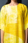 Buy_Clos_Yellow Dupion Silk Abstract Round Print Tunic And Pant Set _Online_at_Aza_Fashions