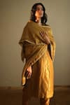 Buy_Shorshe Clothing_Gold Handloom Tissue Dupatta _at_Aza_Fashions