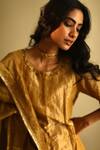 Buy_Shorshe Clothing_Gold Handloom Tissue Dupatta _Online_at_Aza_Fashions