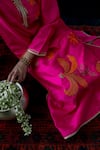 Buy_Nini Mishra_Pink Raw Silk Embroidered Kurta Set _Online_at_Aza_Fashions