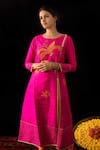 Buy_Nini Mishra_Pink Raw Silk Embroidered Gujar Kurta Set _at_Aza_Fashions