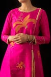 Nini Mishra_Pink Raw Silk Embroidered Gujar Kurta Set _Online_at_Aza_Fashions