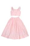 Shop_Little Luxury_Pink Chanderi Lehenga Set For Girls_at_Aza_Fashions