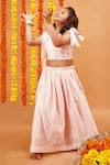 Buy_Little Luxury_Pink Chanderi Lehenga Set For Girls_Online_at_Aza_Fashions