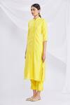 Buy_Naintara Bajaj_Yellow Silk Kurta And Pant Set_Online_at_Aza_Fashions