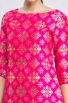 Naintara Bajaj_Pink Silk Kurta And Pant Set_at_Aza_Fashions