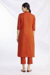 Shop_Naintara Bajaj_Orange Silk Kurta And Pant Set_at_Aza_Fashions