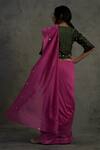 Shop_Charkhee_Pink Chanderi Round Embroidered Saree With Blouse  _at_Aza_Fashions