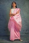 Charkhee_Pink Chanderi Round Embroidered Saree With Blouse  _Online_at_Aza_Fashions