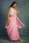 Shop_Charkhee_Pink Chanderi Round Embroidered Saree With Blouse  _Online_at_Aza_Fashions