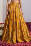 Drishti & Zahabia_Yellow Dupion Silk Dupatta Net Embroidery Round Printed Lehenga Set _at_Aza_Fashions