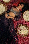 Buy_Drishti & Zahabia_Purple Lehenga And Blouse Dupion Silk Dupatta Net Embroidery U Printed Set _Online_at_Aza_Fashions