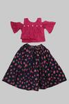 Buy_Champscloset_Blue Printed Skirt Set For Girls_at_Aza_Fashions