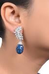 Shop_Mon Tresor_Silver Plated Stone Drop Earrings_at_Aza_Fashions