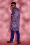 Shop_Esha L Amin_Purple Modal Floral Print Kurta _at_Aza_Fashions