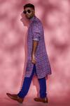 Esha L Amin_Purple Modal Floral Print Kurta _Online_at_Aza_Fashions
