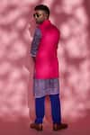 Shop_Esha L Amin_Pink Cotton Satin And Tafette Bundi _at_Aza_Fashions