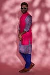 Esha L Amin_Pink Cotton Satin And Tafette Bundi _Online_at_Aza_Fashions